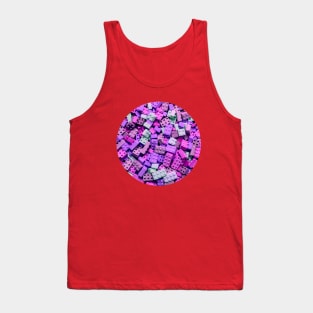 Purple and Pink Colorful Candy Building Blocks and Bricks Photograph Tank Top